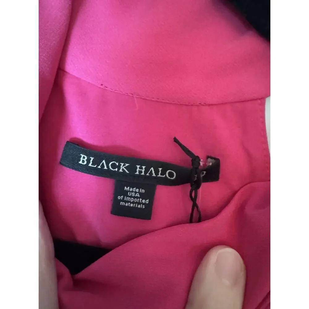 BLACK HALO Womens Hot Pink Lined Sleeveless Midi Formal Fit + Flare Sz 10 NWT